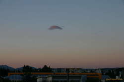 Sunlit UFO clouds over Reykjavík