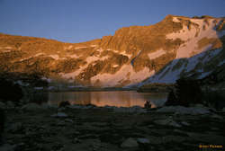 Alpenglow over Upper McCabe Lake