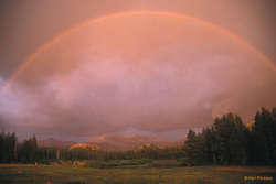 The whole rainbow from the bridge near Lembert Dome