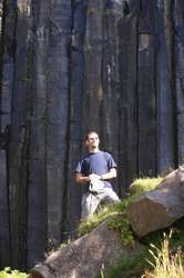 Scott poses at Svartifoss