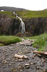 Waterfall into Hornvík