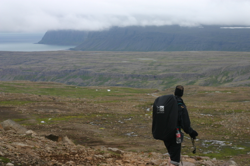 Wolfgang looking east over Þaralátursnes towards Reykjafjörður