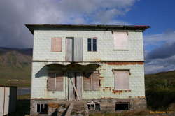 Pressed iron panelling, old house at Kolkuós
