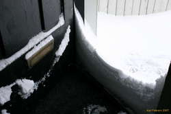 Snow in our doorway