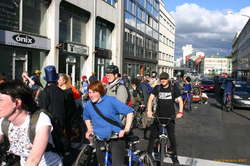Part of the critical mass group, near Hlemmur