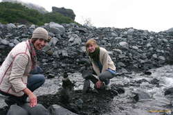 Where there's a river, stack stones! Nicky and Liza
