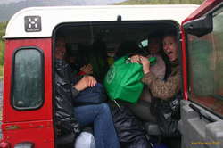 Tetris for 10 people plus gear in one jeep
