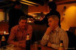 Nick and Wayne, contemplating dinner at Austur India Félagið