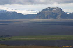 Mýrdalsjökull, Hafursey and the ring road, from Hjörleifshöfði
