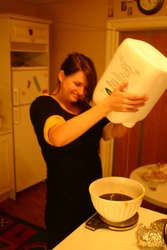 Bella using the last of the malt extract