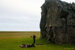 Climbing at Þorgilsrétt

