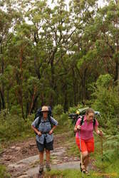 Mum and Helen walking up the hill
