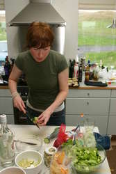 Rakel making salad
