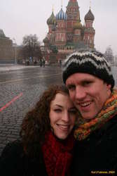 Kata and Karl in front of St Basils
