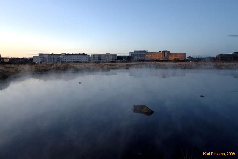 Misty pond near the University
