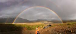 Arnar in the center of the rainbow