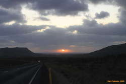 Setting sun in Mosfellsdalur on the way home
