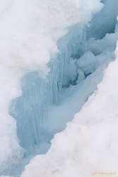 Icicles in a crevasse