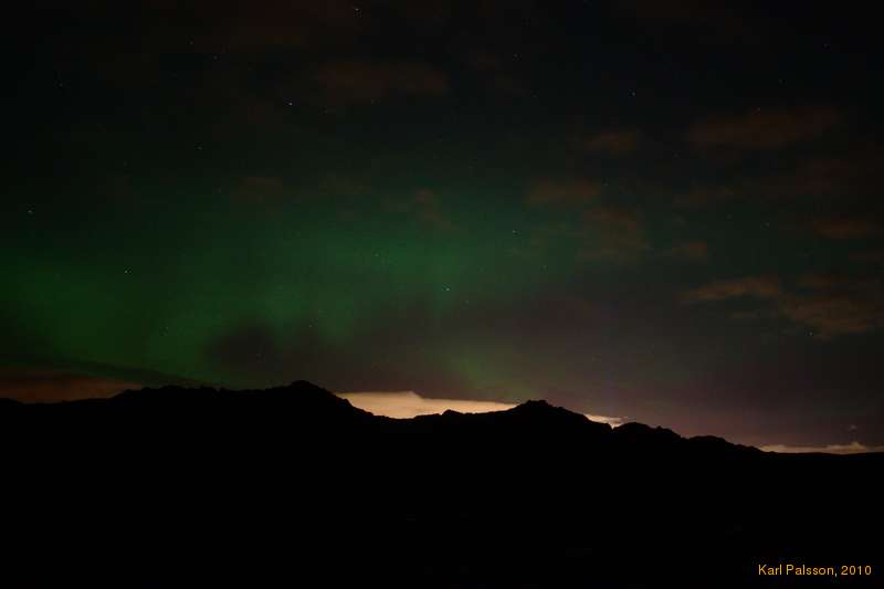 Aurora near Kleifarvatn (with Yoko's light)