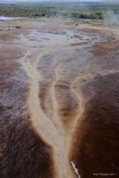 Patterns in the flowstone at Geysir