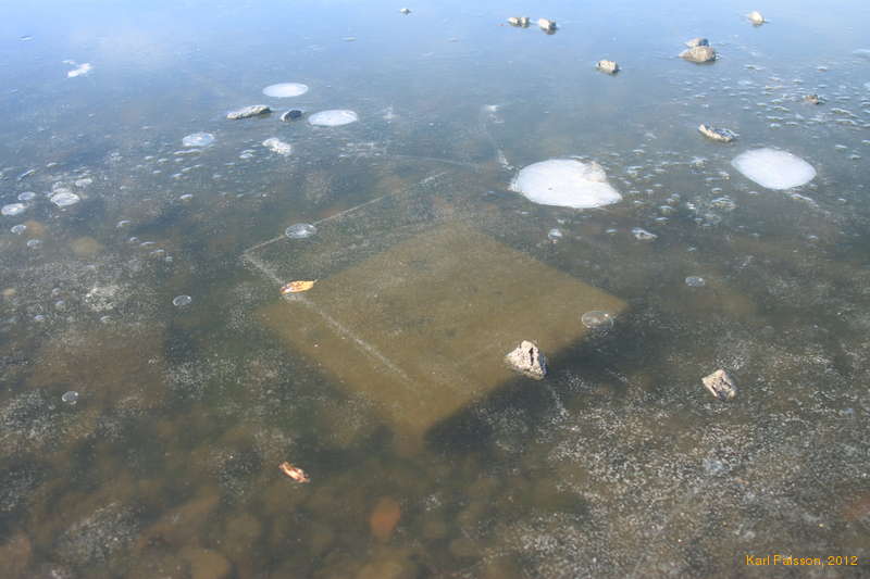 Square patterns in the ice