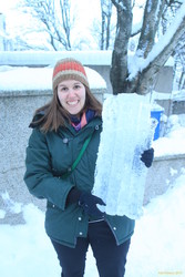 Helen and some knocked down icicles