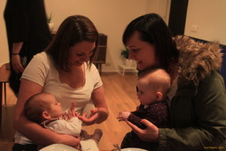 Ásta, Vala, baby Briem-Kvam and Stella