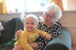 Stella and Great Grandma Kristin