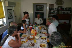 Margaret, Sean, Helen, James, Julie, Max, Grandad, Lawrence, Pabbi, Mum, Grandad's 85th birthday party