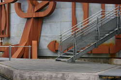 Rusty sculptures at the local school