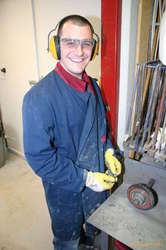 Fabio hard at work making retro door hinges