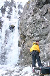 Karl belaying Chris