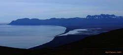 Looking across HÃ©raÃ°sflÃ³i towards DyrfjÃ¶ll
