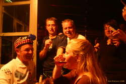 Erla and her birthday drinks
